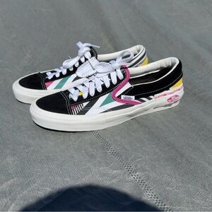 Vans Black Low-Top Sneakers with black, white and retro colors